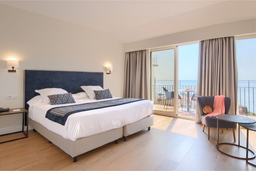 A large bedroom at Aigua Blava hotel, Costa Brava, Spain