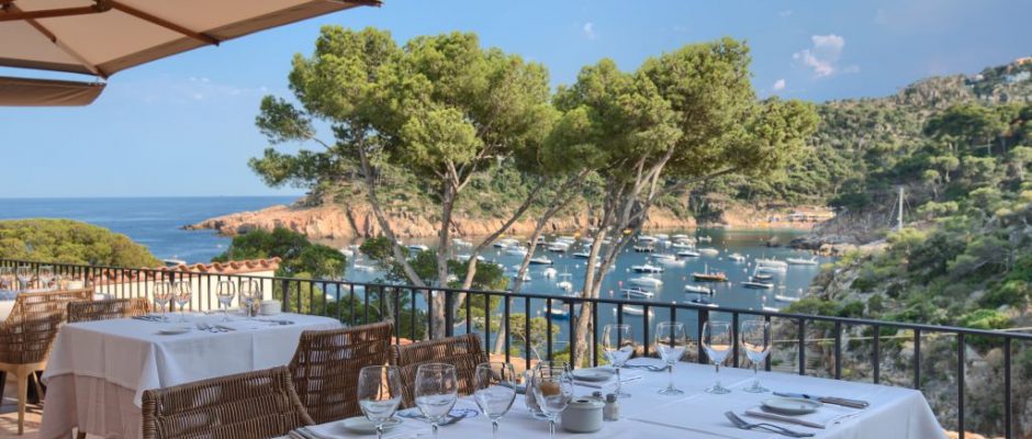 Dining with a view at Aigua Blava Hotel, Costa Brava, Spain