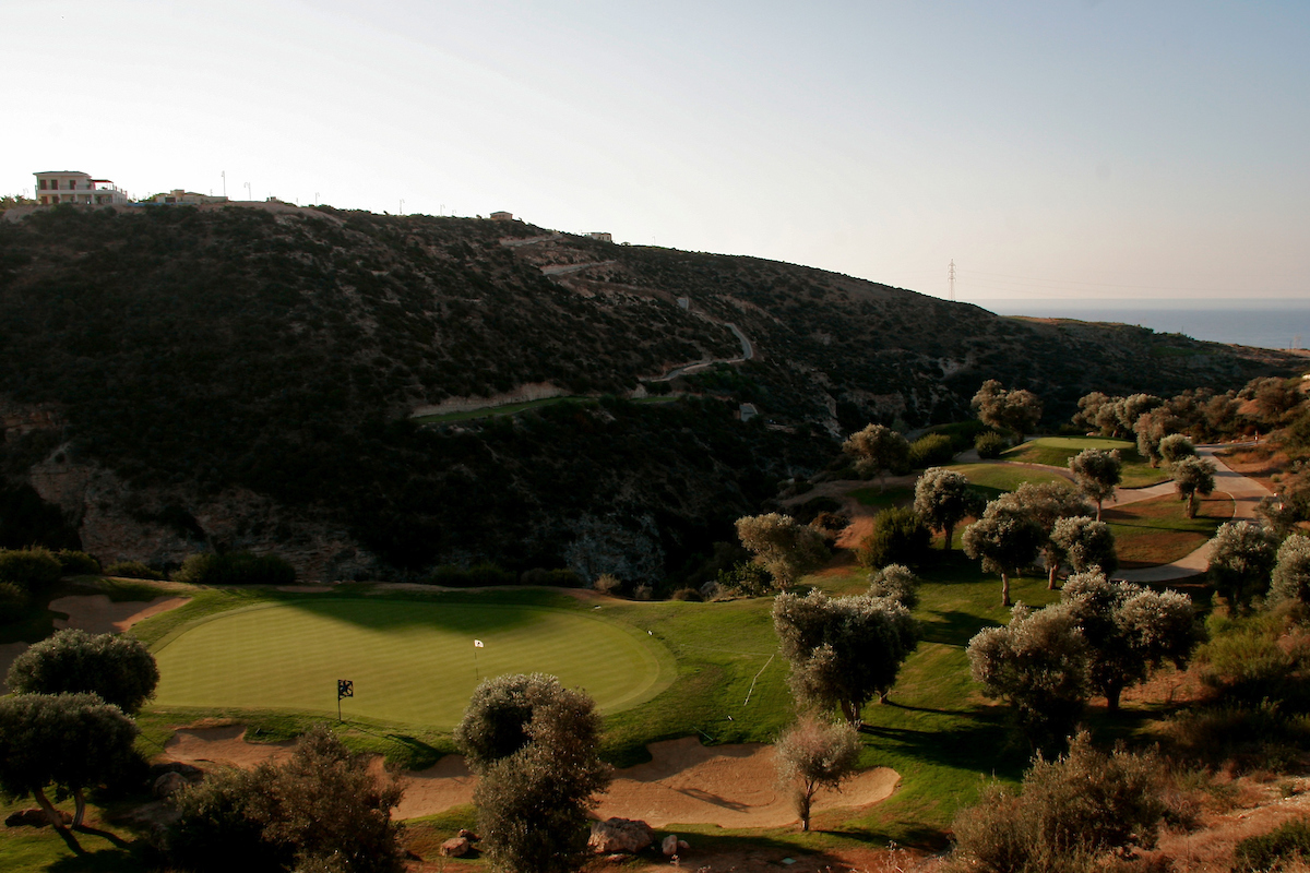 The seventh green at PGA National Cyprus, Aphrodite Hills Golf Resort, Cyprus