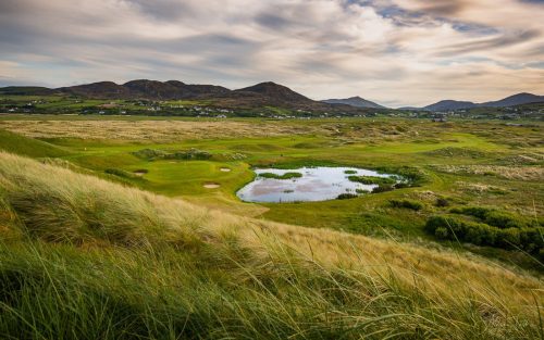 Challenging layout on the seventh hole at Ballyliffin Golf Club, Northern Ireland