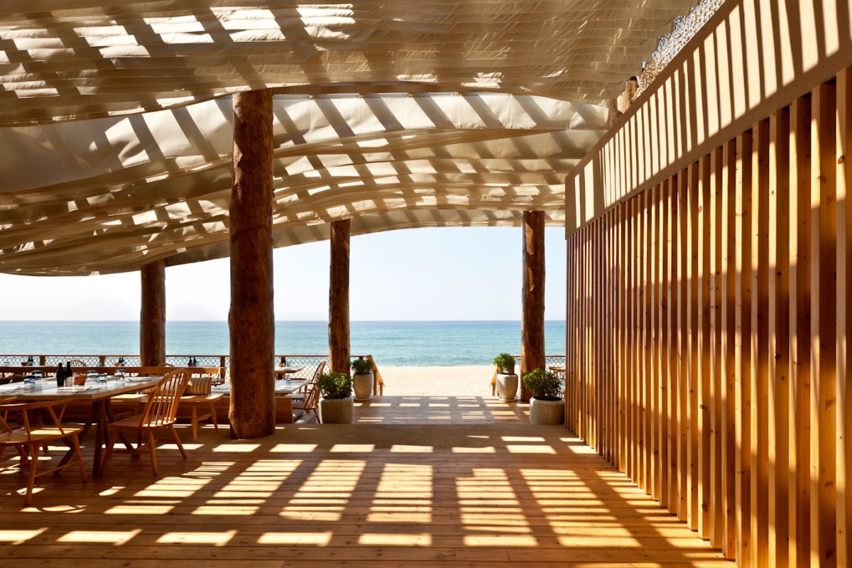 Barbouni, the beach restaurant at Costa Navarino, Greece