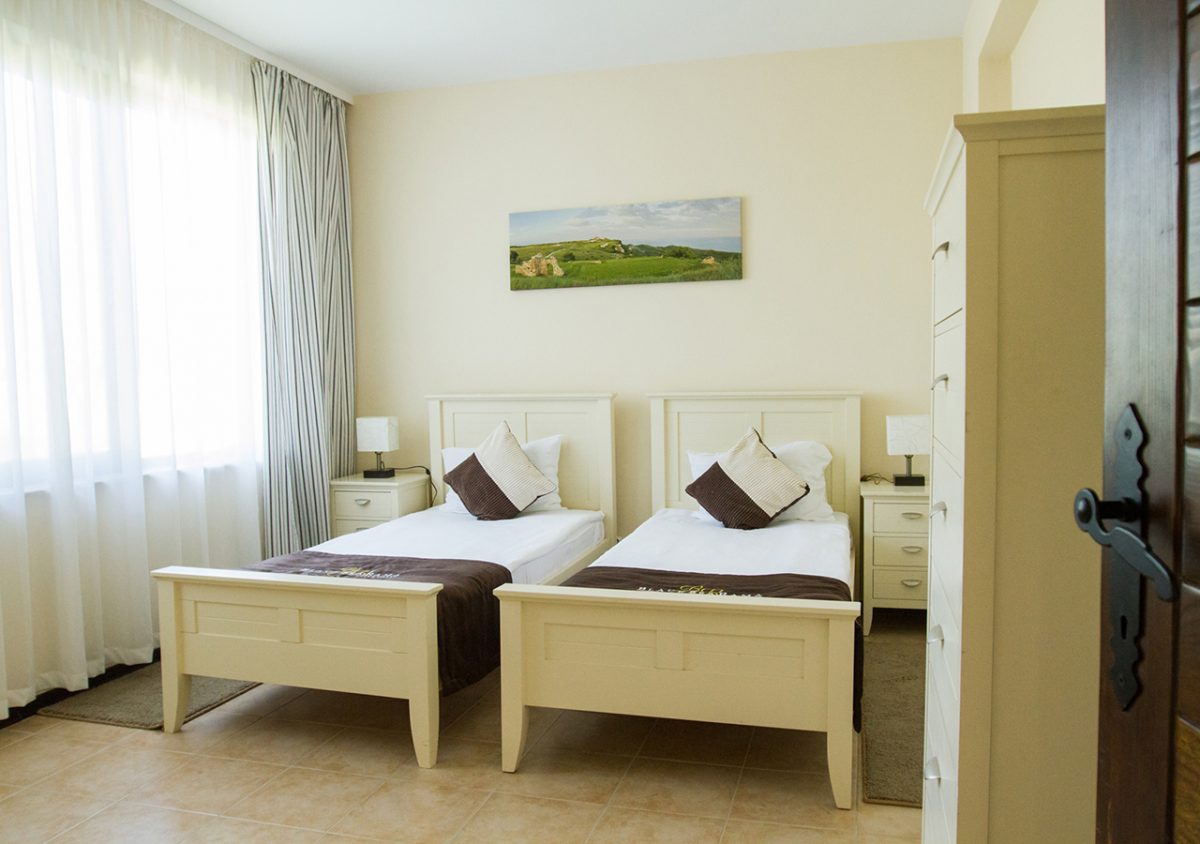 A twin Bell Tower bedroom at BlackSeaRama Golf Resort, Cape Kaliakra, Bulgaria