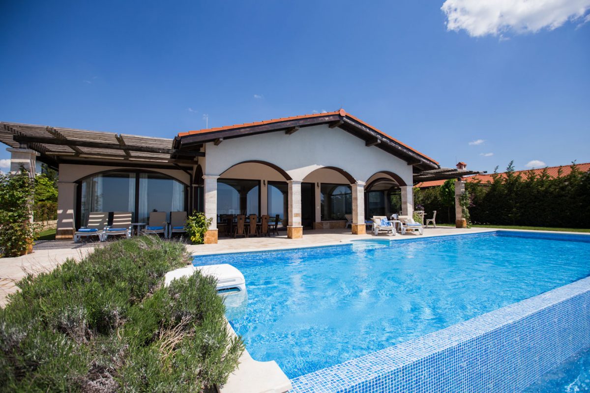 Private villa swimming pool at BlackSeaRama Golf Resort, Cape Kaliakra, Bulgaria