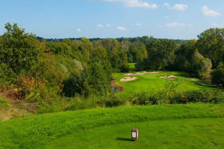 On the tee at Circolo Golf Bogogno Club, Northern Italy
