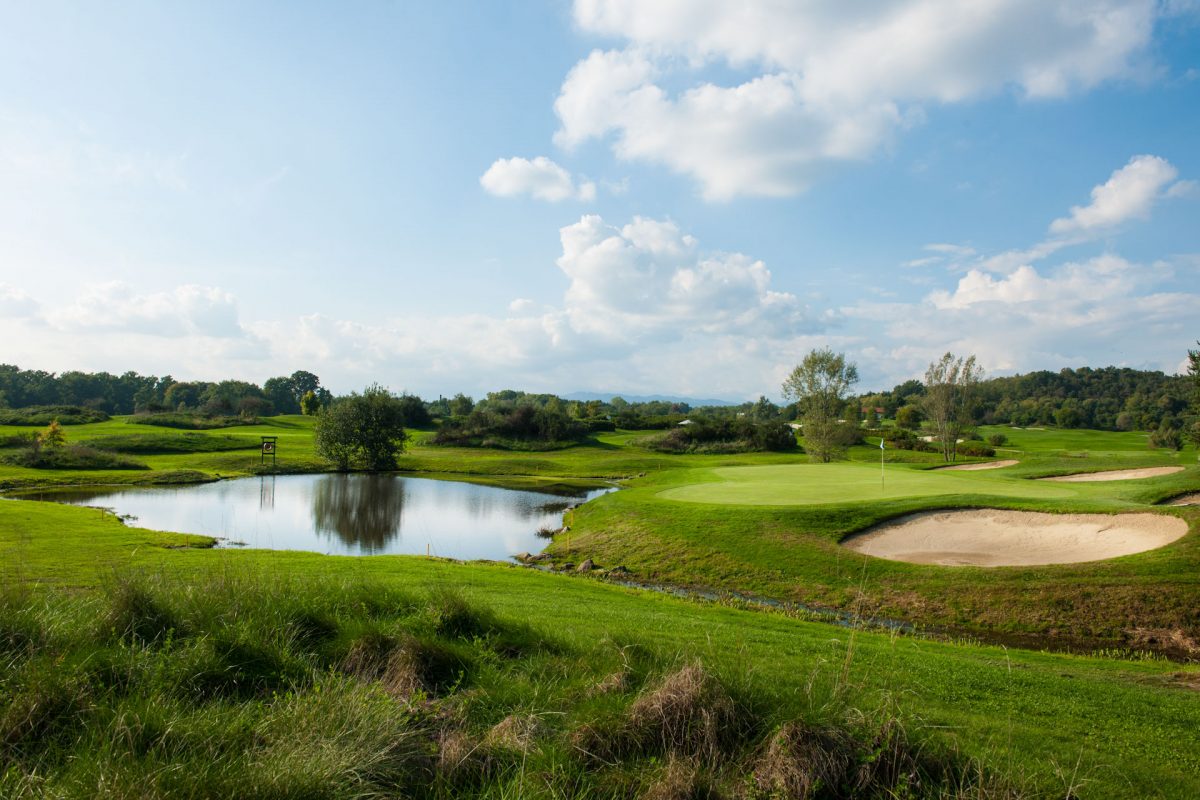 On the golf course at Circolo Bogogno Club, Northern Italy