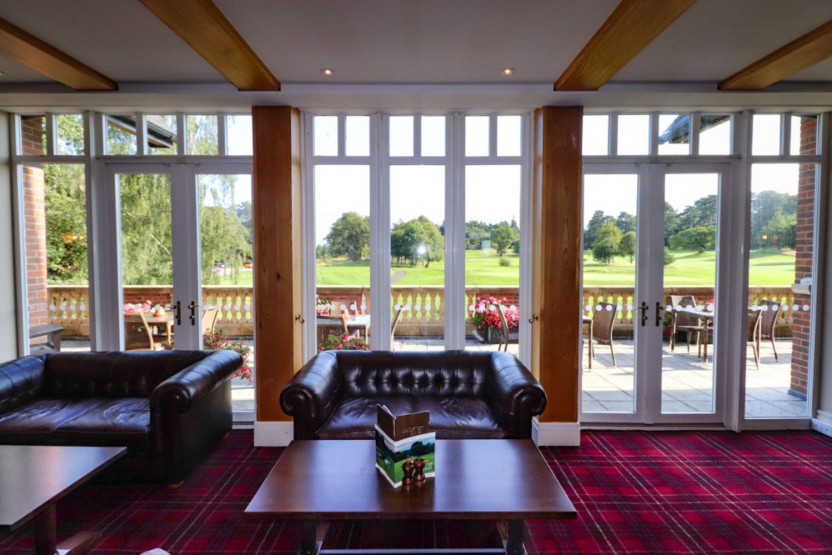 The lounge at Carden Park Hotel, Cheshire, England