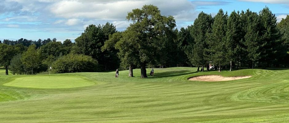 A green on the Nicklaus course at Carden Park Hotel, Cheshire