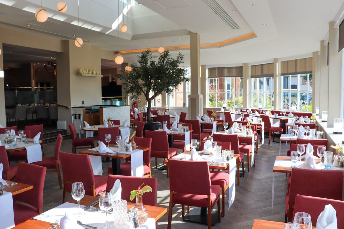 The restaurant at Carden Park Hotel, Cheshire, England