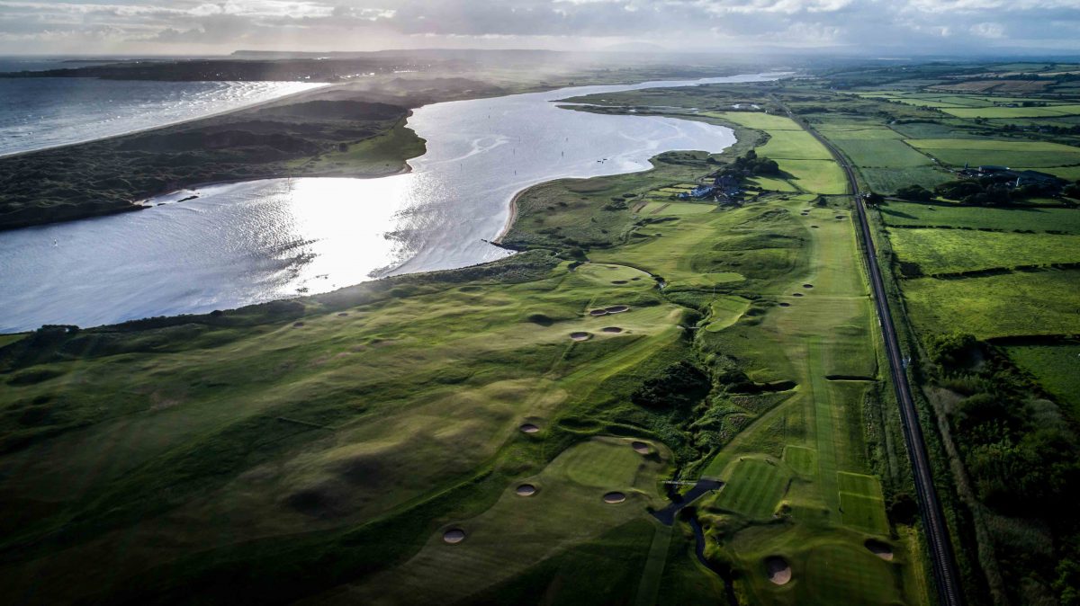 Stunning sky view of Castlerock Golf Club, County Londonderry