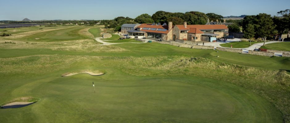 Pot bunkers at Craigielaw Golf Club, Scotland