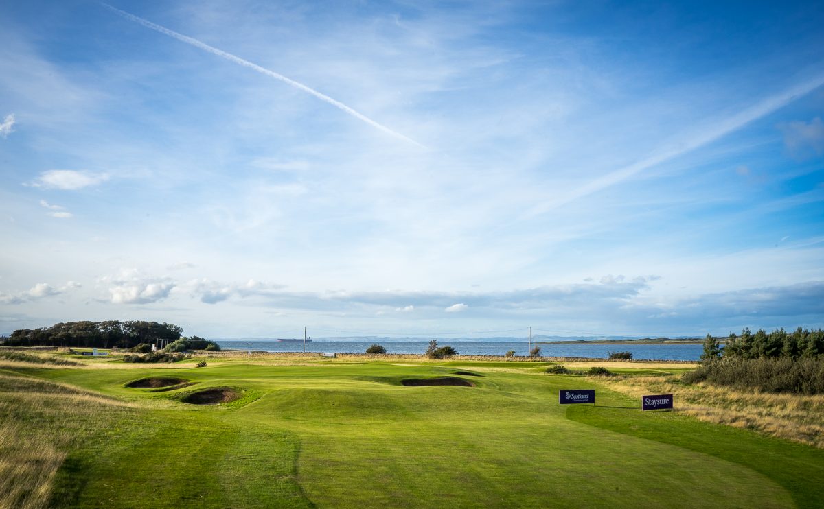 You are on the edge of the sea at Craigielaw Golf Club, East Lothian, Scotland