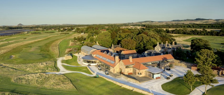 The clubhouse at Craigielaw Golf Club, East Lothian, Scotland