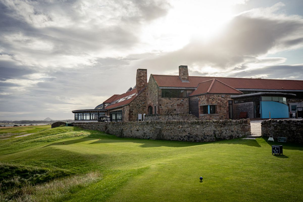 The clubhouse at Craigielaw Golf Club, East Lothian, Scotland