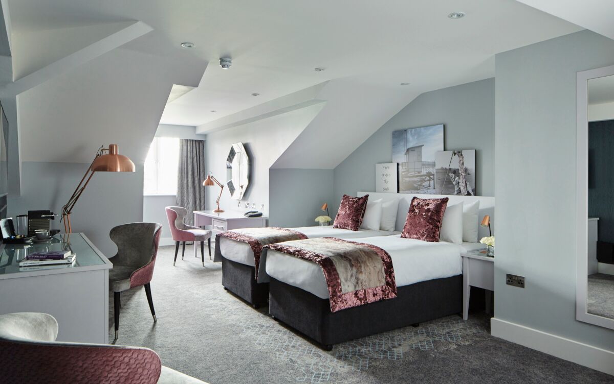 A twin room at Formby Hall Golf Resort and Spa Hotel, England