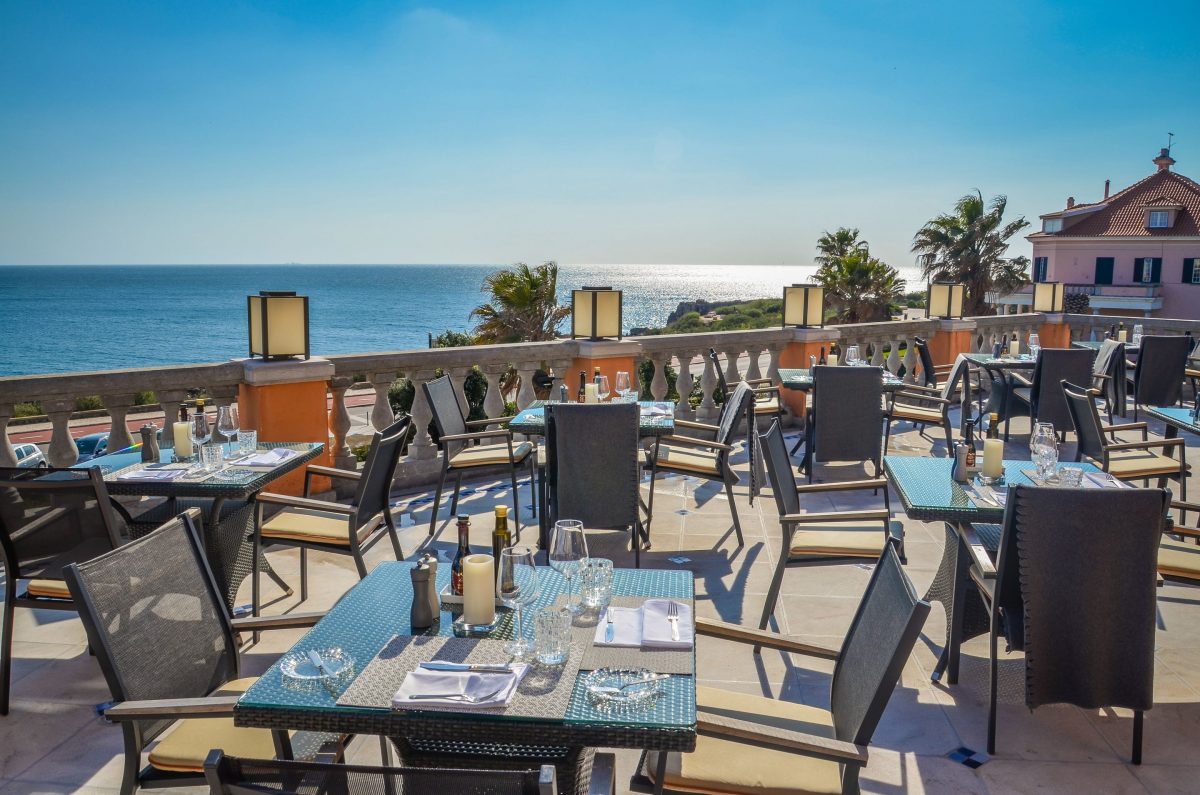 Enjoy the outdoor Belvedere restaurant at Grande Real Villa Italia Hotel, Cascais, Portugal