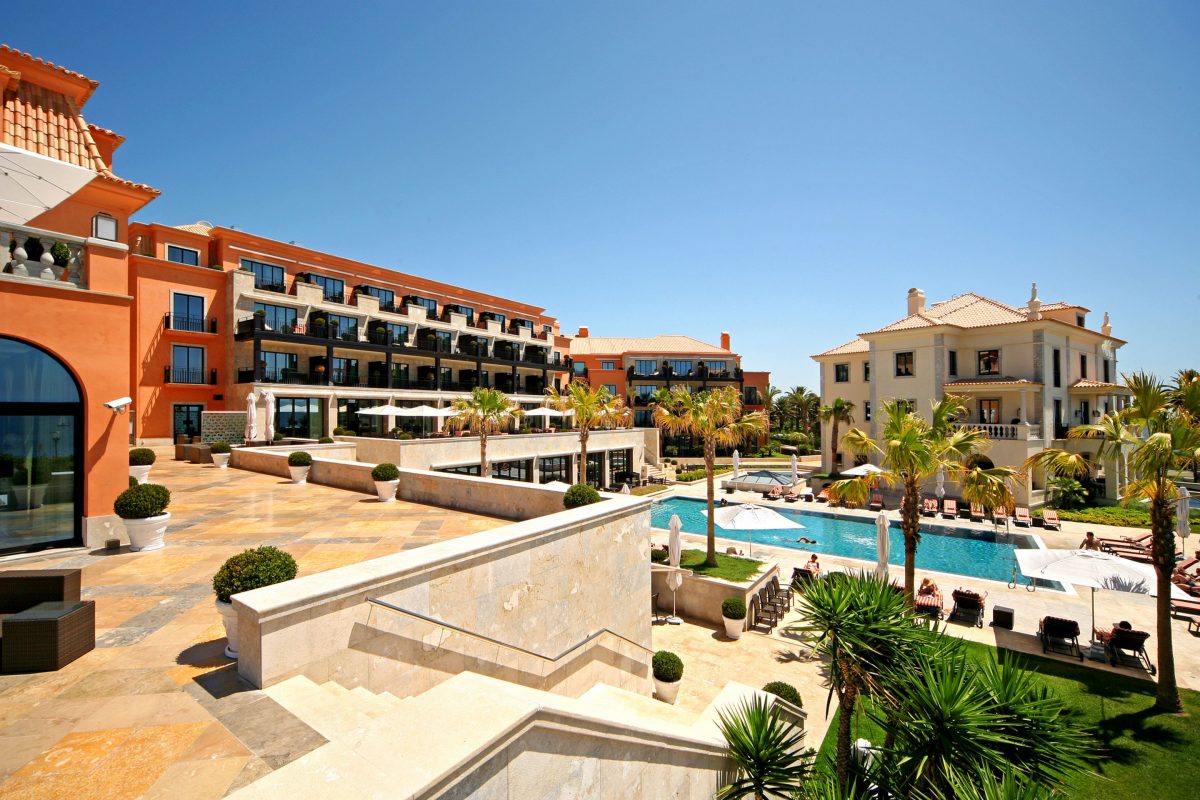 The pool area at Grande Real Villa Italia Hotel, Cascais, Portugal