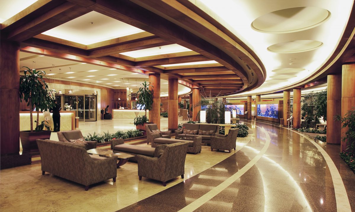 The lobby at Gloria Serenity Hotel, Belek, Turkey