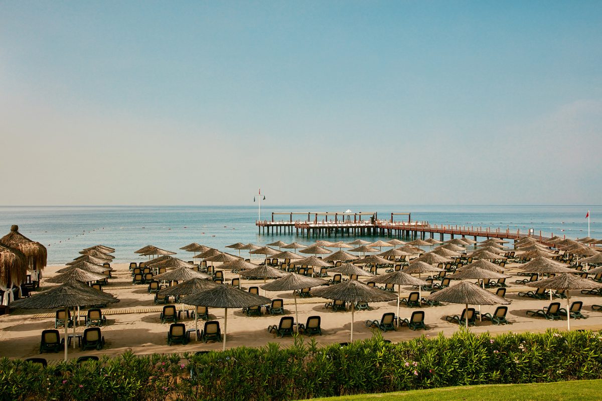 On the beach at Gloria Verde Hotel, Belek, Turkey