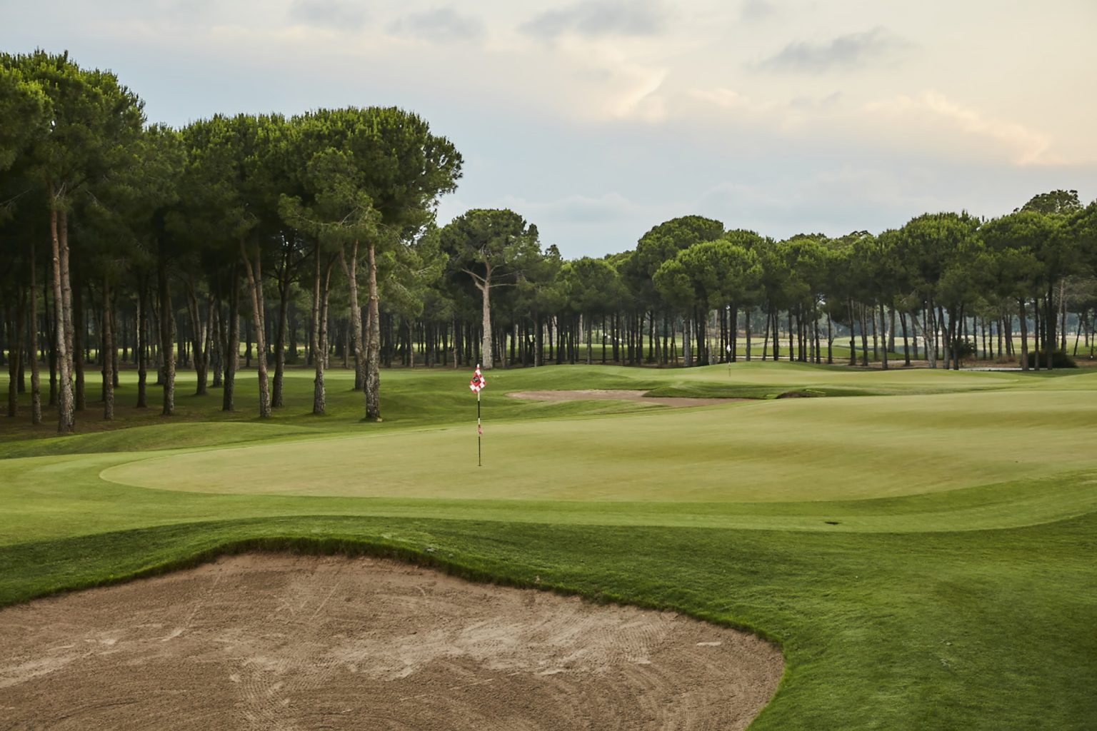 On the green at Gloria Old Golf Course, Belek, Turkey