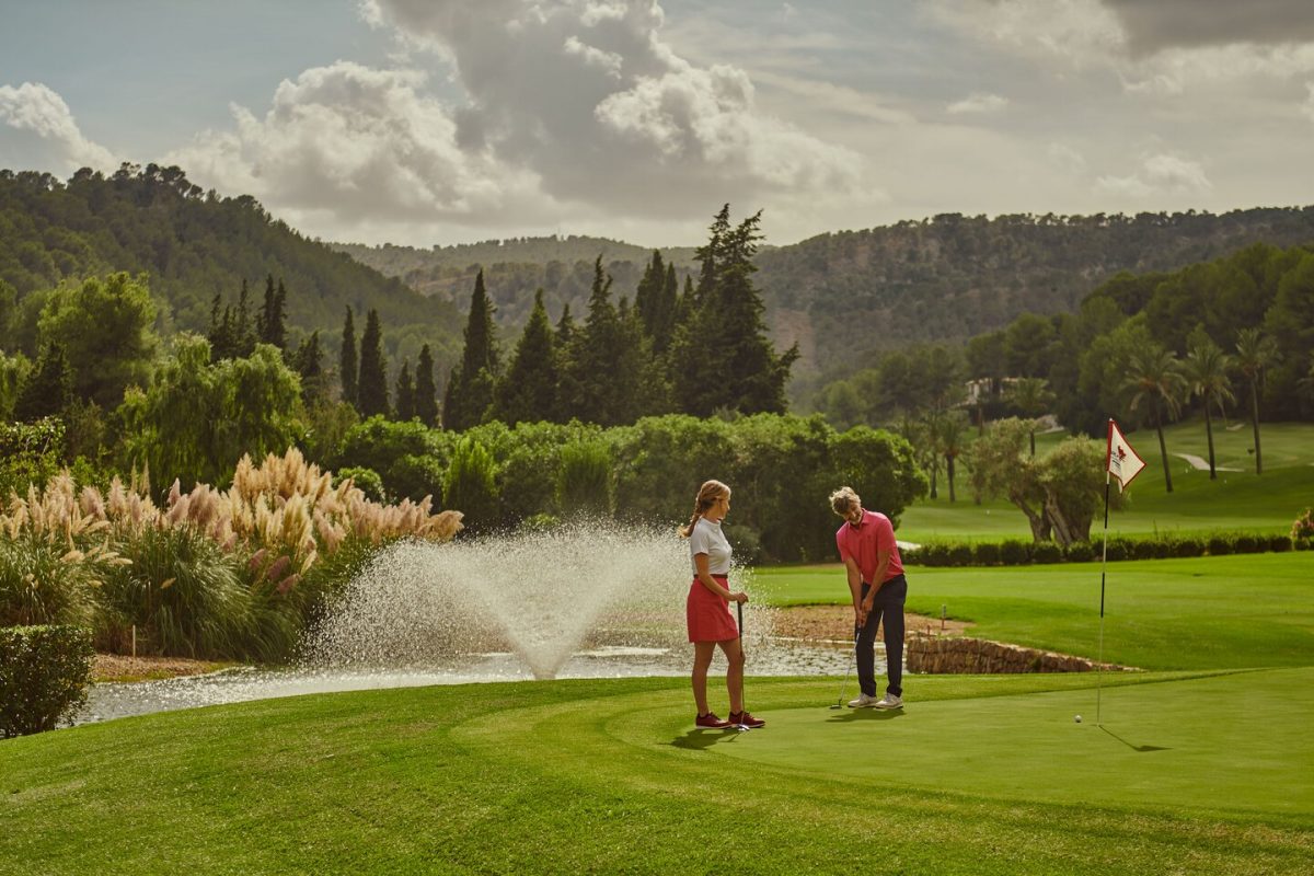 On the green at Son Muntaner Golf Course, Son Vida, Mallorca