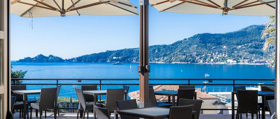 On the terrace at Grand Hotel Bristol, Stresa, Italy
