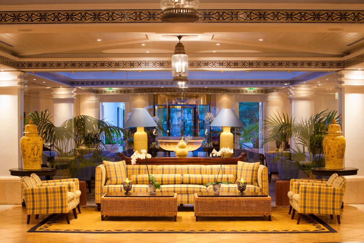 The lobby at Seaside Grand Hotel Residencia, Gran Canaria