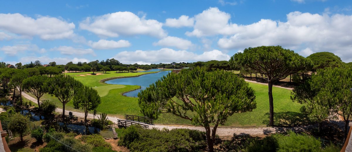 Large stretch of water on the Quinta da Marinha Resort golf course, Cascais, Portugal