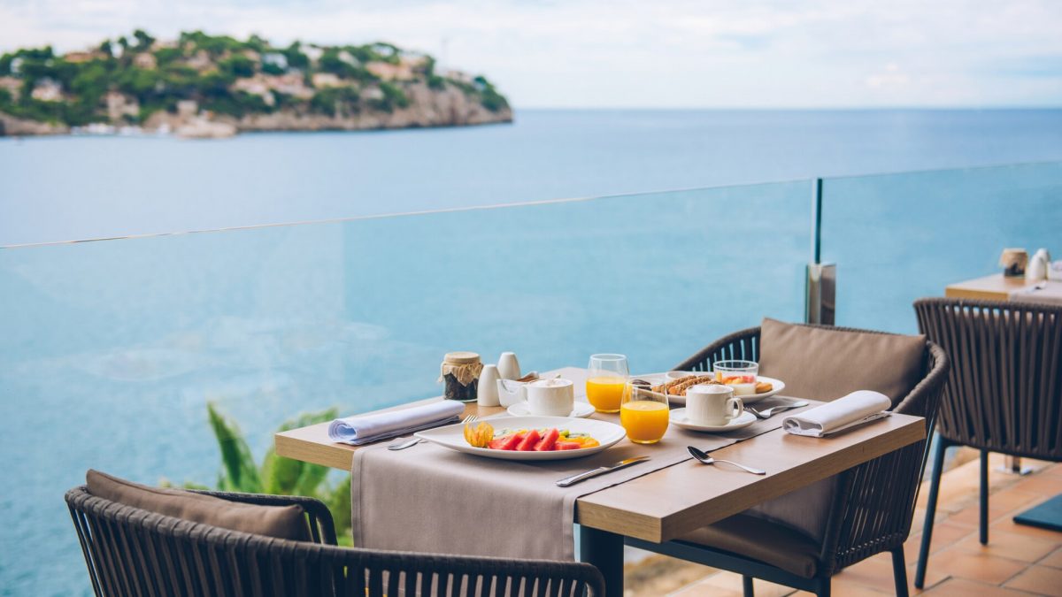 Breakfast in the sun at Iberostar Suite Hotel Jardin del Sol, Santa Ponsa, Mallorca