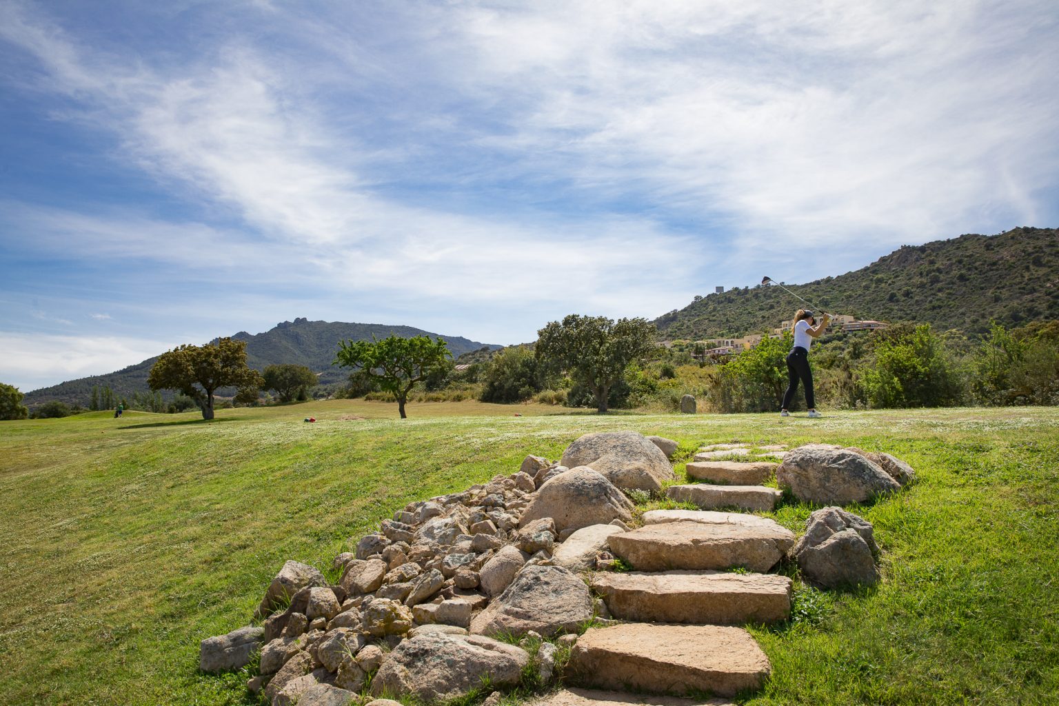 On the tee at Is Molas Resort Golf Club, Sardinia