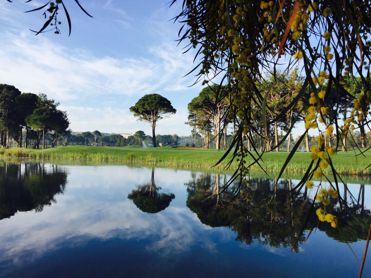 Reflections on the water at Kaya Palazzo Golf course, Belek, Turkey