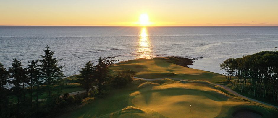 Sunset over Kingsbarns Golf Links, St Andrews, Scotland. Golf Planet Holidays.