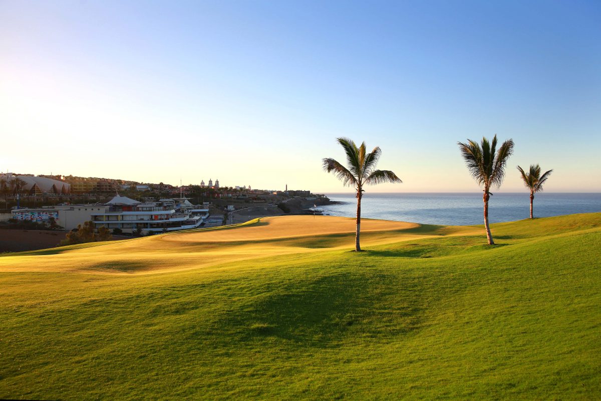 Look over the town at Meloneras Golf Club, Gran Canaria, Canary Islands