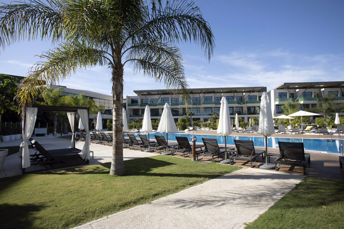 By the pool at La Finca Resort, Alicante, Spain