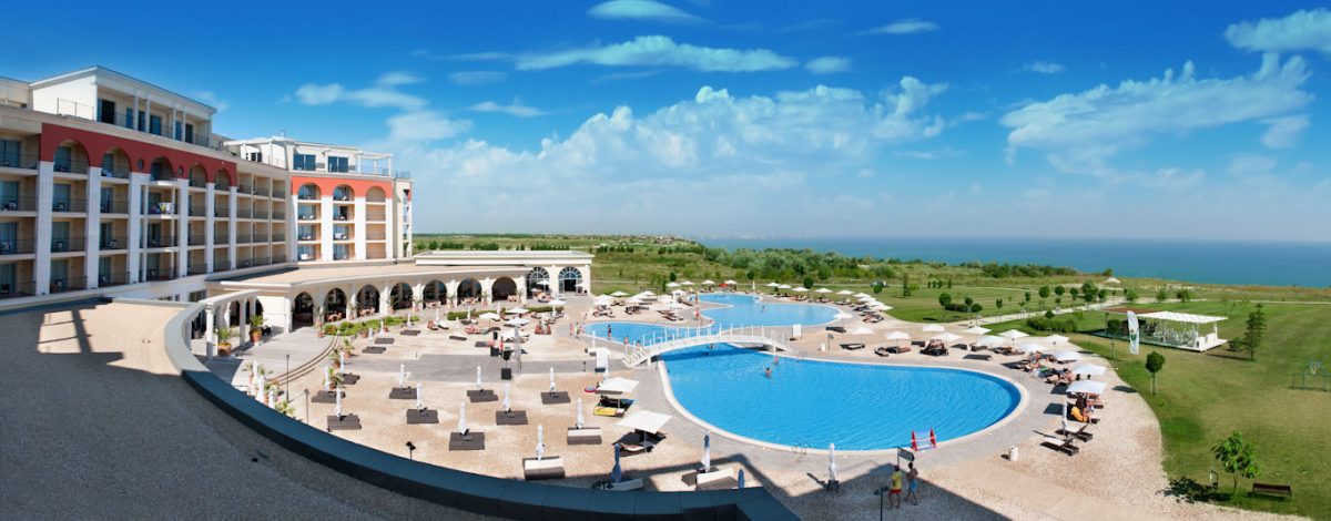 The terrace at Lighthouse Golf and Spa Resort, Cape Kaliakra, Bulgaria