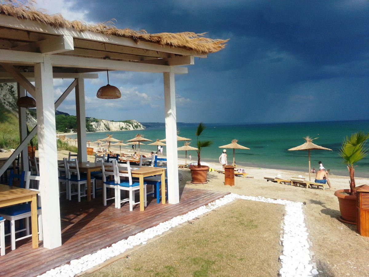 The beach bar at the Lighthouse Golf and Spa Resort, Cape Kaliakra, Bulgaria