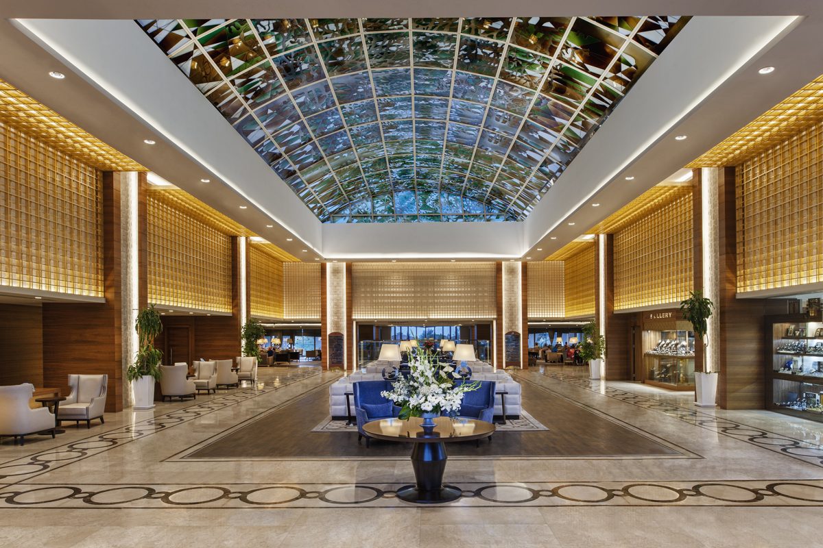 The lobby at Sirene Belek Hotel, Turkey