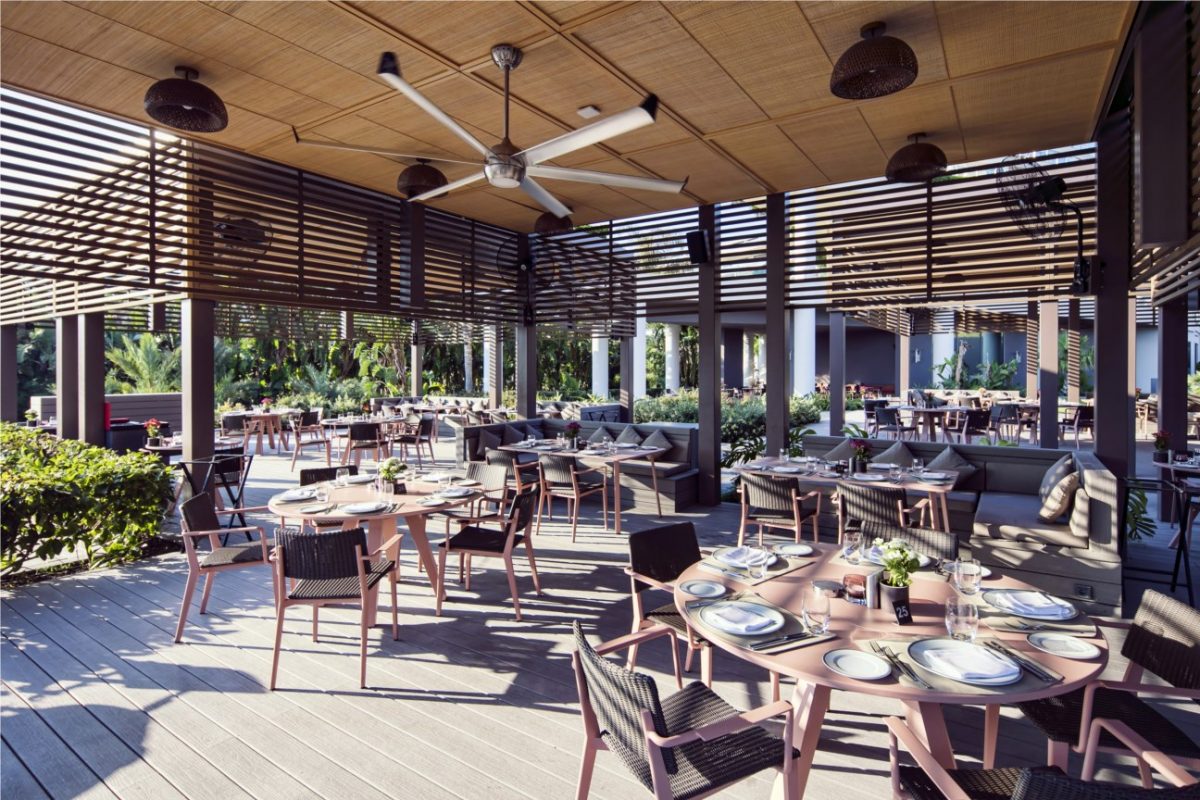 Inside or outside dining at The Azure Fish Restaurant, Maxx Royal Belek Golf Resort, Turkey