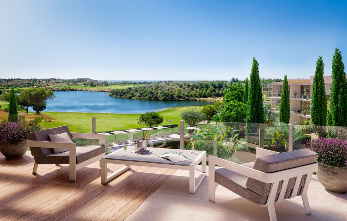 Balcony furniture at Monte Rei Golf and Country Club, near Tavira, Eastern Algarve, Portugal