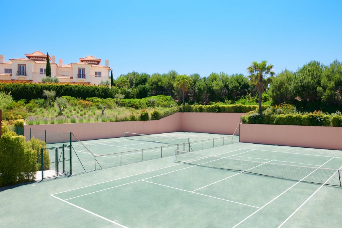 The tennis courts at Monte Rei Golf and Country Club, near Tavira