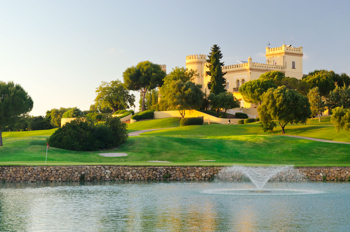 The 18th green at Montecastillo Golf course, Jerez, Spain