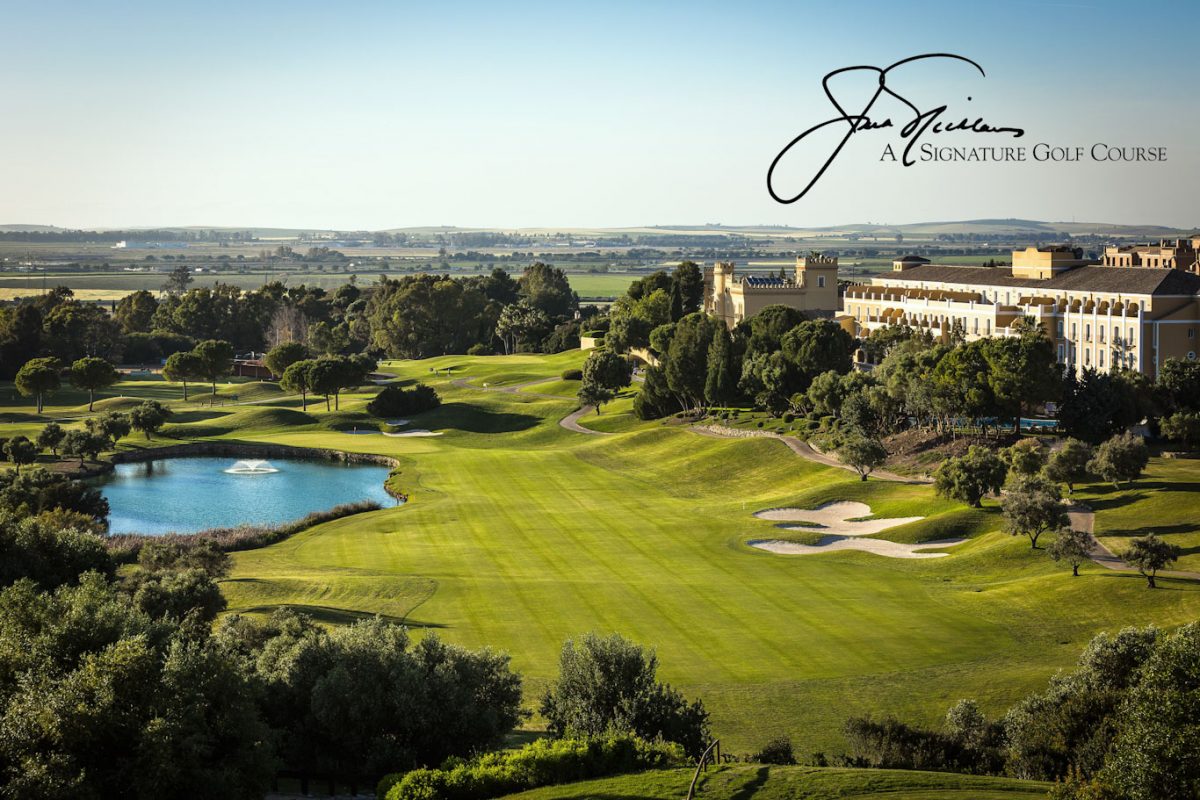 Aerial view of Montecastillo Golf course, Jerez, Spain