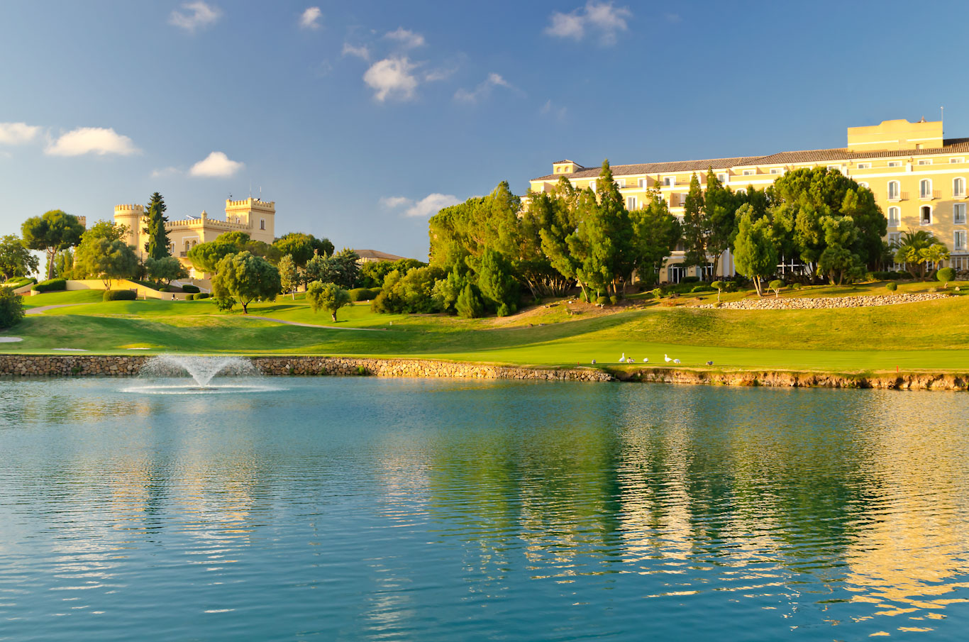 Looking towards the castle at Montecastillo Golf course, Jerez, Spain