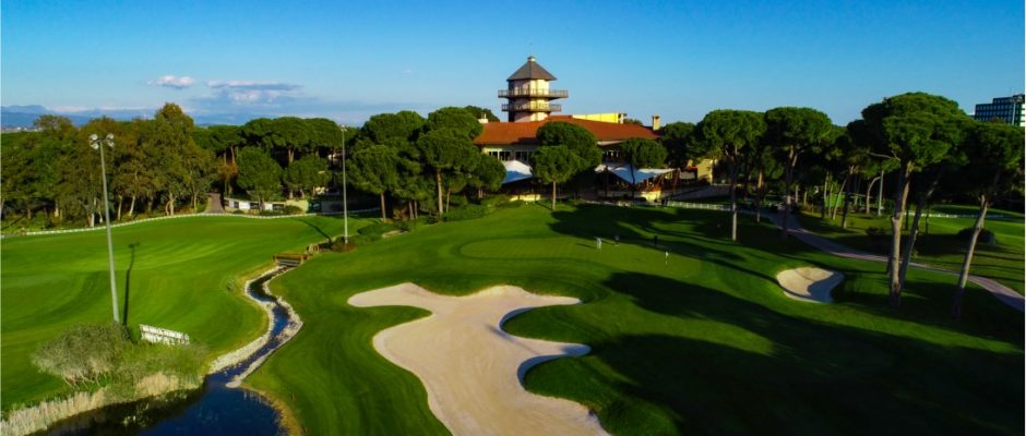 Towards the clubhouse at Montgomerie Maxx Royal Golf Course, Belek, Turkey