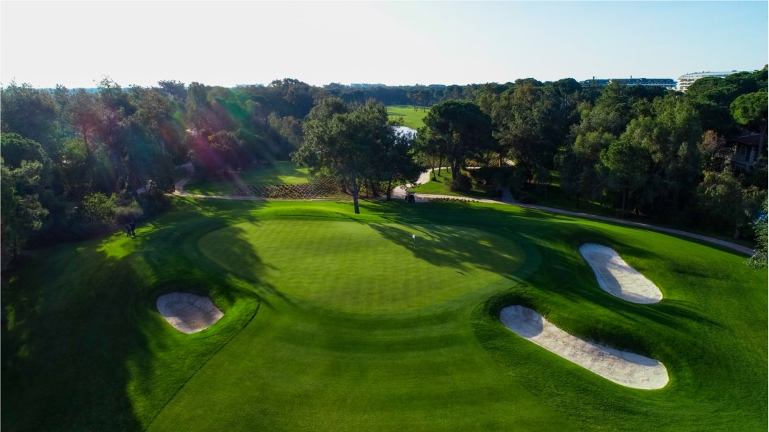 The sixth hole at Montgomerie Maxx Royal Golf Course, Belek, Turkey