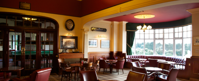 The clubhouse at Moortown Golf Club, Leeds, Yorkshire, England