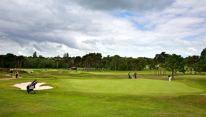 The fourth green at Moortown Golf Club, Leeds, Yorkshire