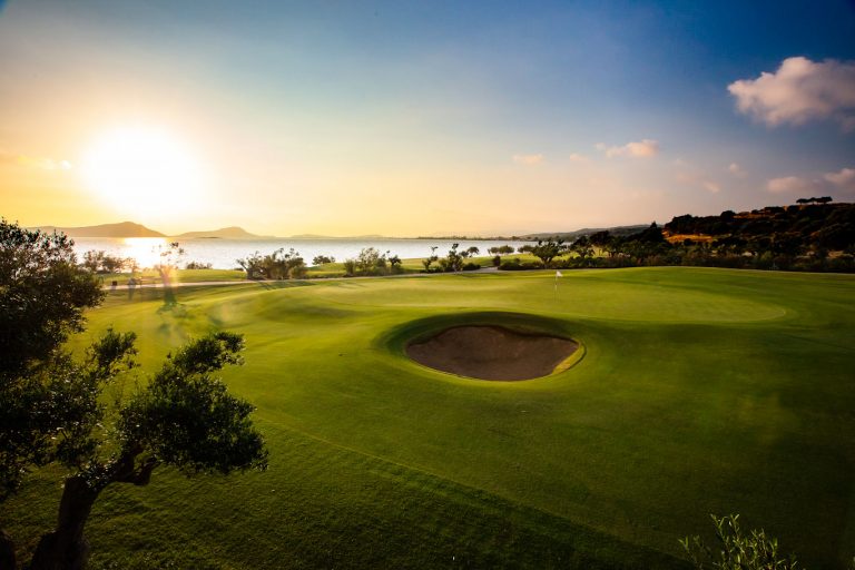 The sixth hole on the Bay course at Costa Navarino, Greece