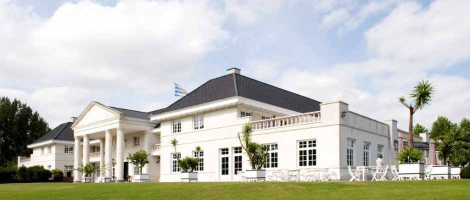 The elegant clubhouse at Oostburg Golf Club, Holland