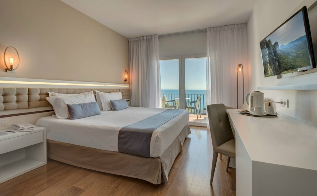 A seaview double bedroom, at Park San Jorge Hotel, Platja d'Aro, Spain