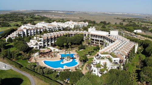 Bird's eye view of Precise Resort El Rompido, Spain. Golf Planet Holidays.